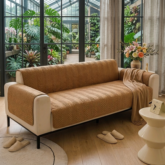 NEW MAT ULTRASONIC SUPER SOFT SOFA COVER ( COPPER)