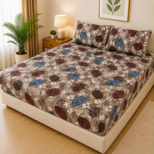 Mat Printed Quilted Ultrasonic 100% Waterproof Mattress Cover For Double Bed Fitted Mattress Protector Anti Sleep Bed Sheet With Pillow Cover (SH 721)